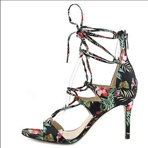 Marc Fisher Floral Lace-up Heels 9